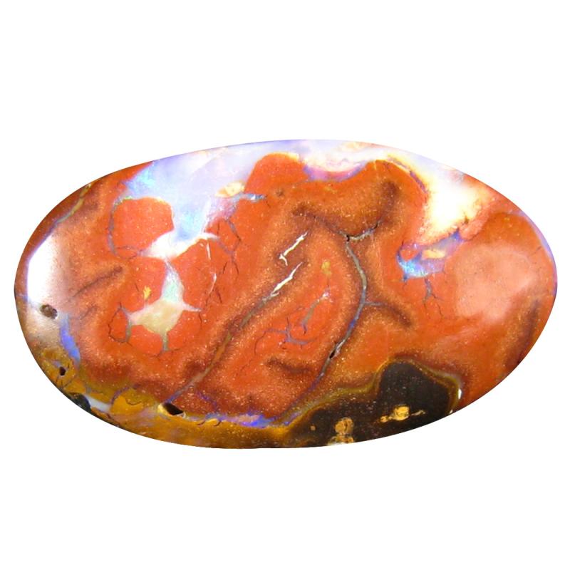 7.14 ct Unbelievable Fancy Cabochon Shape (21 x 12 mm) Play of Colors Australian Koroit Boulder Opal Natural Loose Gemstone