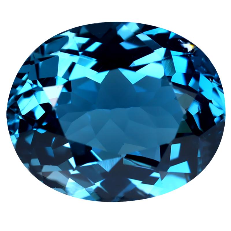 12.90 ct Fair Oval (16 x 13 mm) Heated Brazil London Blue Topaz Loose Gemstone