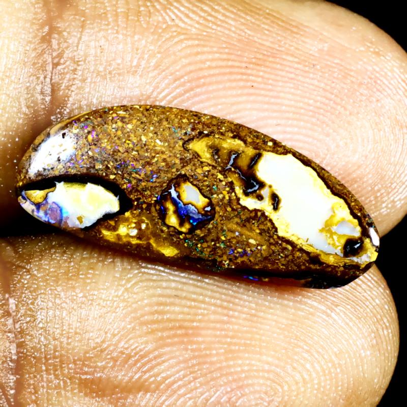 4.77 ct Outstanding Fancy Shape (22 x 9 mm) Multi Color Australian Koroit Boulder Opal Natural Loose Gemstone