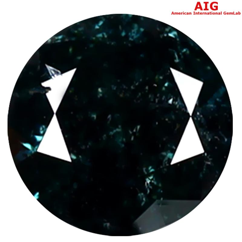 1.06 ct AIG CERTIFIED TERRIFIC ROUND SHAPE (6 X 6 MM) GENUINE GREENISH BLUE DIAMOND LOOSE STONE