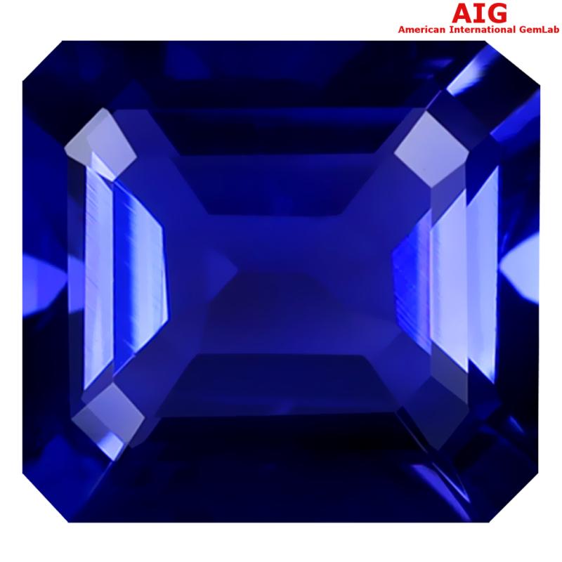 2.65 ct AIG CERTIFIED AAAA GRADE ATTRACTIVE OCTAGON CUT (8 X 8 MM) D'BLOCK TANZANITE GEMSTONE