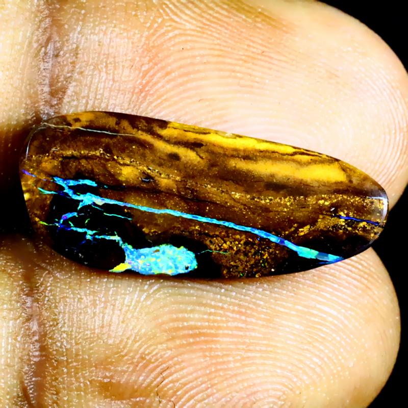 6.00 ct Attractive Fancy Shape (22 x 10 mm) Multi Color Australian Koroit Boulder Opal Natural Loose Gemstone