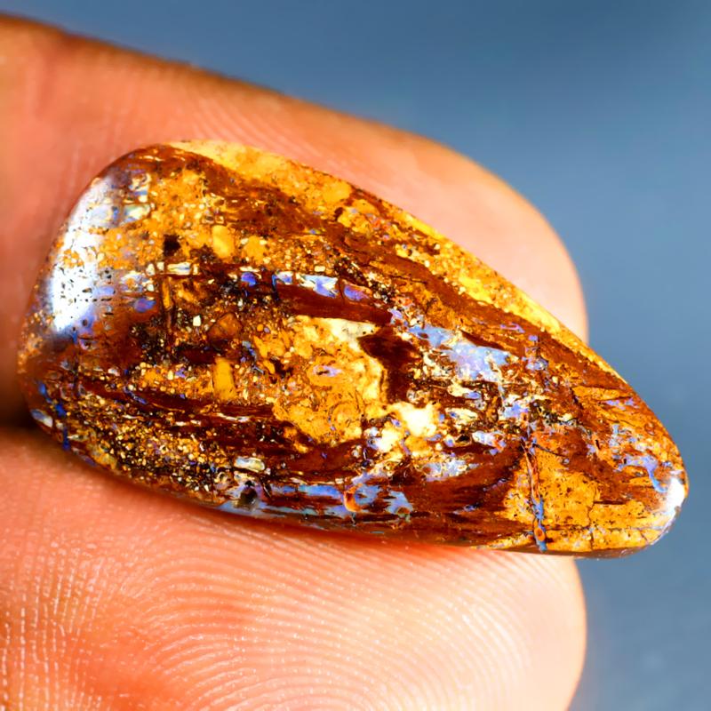 12.45 ct Pretty Pear Cabochon Shape (27 x 14 mm) Multi Color Australian Koroit Boulder Opal Natural Loose Gemstone