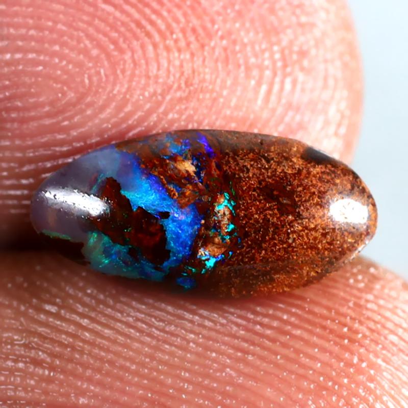1.41 ct Topnotch Fancy Shape (12 x 6 mm) Multi Color Australian Koroit Boulder Opal Natural Loose Gemstone
