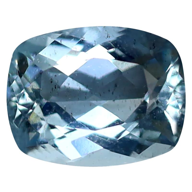 2.11 ct Dazzling Cushion Cut (9 x 7 mm) Unheated / Untreated Sky Blue Aquamarine Natural Gemstone