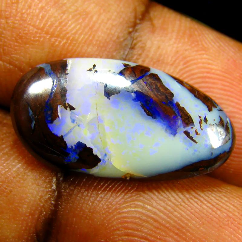 11.60 ct Remarkable Fancy Shape (22 x 11 mm) Multi Color Australian Koroit Boulder Opal Natural Loose Gemstone
