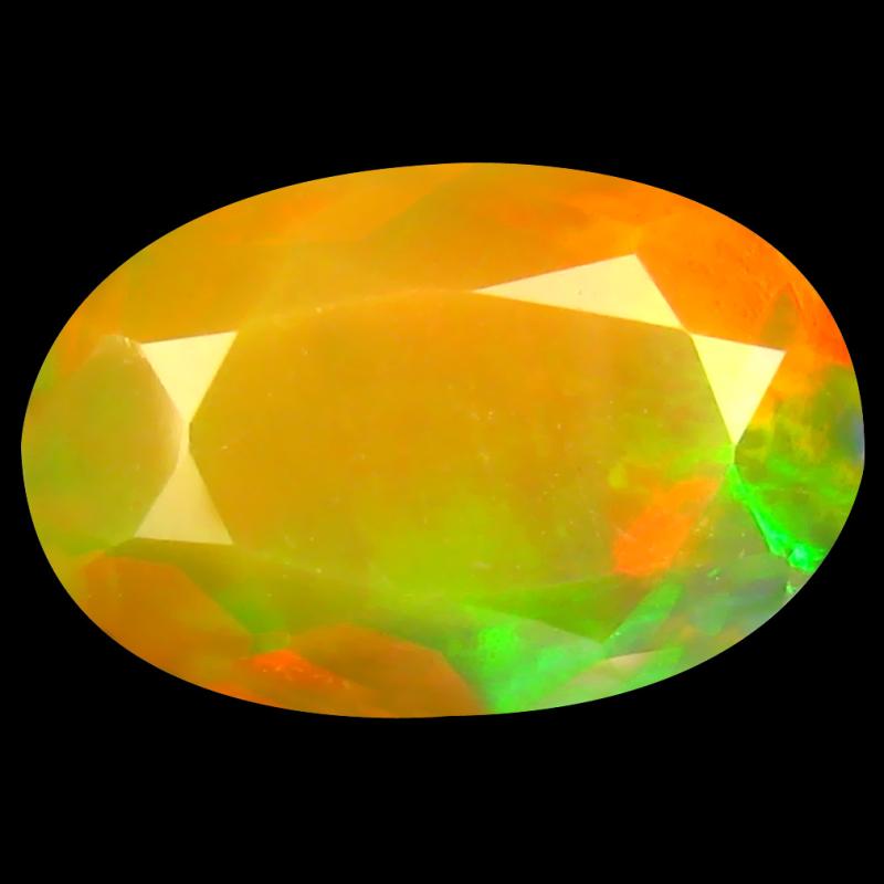 1.61 ct Extraordinary Oval (12 x 8 mm) Un-Heated Ethiopia Rainbow Opal Loose Gemstone