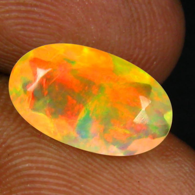 1.73 ct Fantastic Oval (12 x 7 mm) Un-Heated Ethiopia Rainbow Opal Loose Gemstone