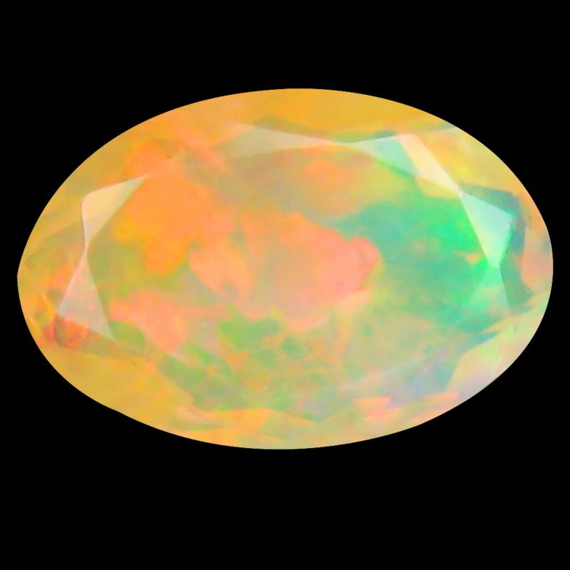 1.25 ct Valuable Oval (10 x 7 mm) Un-Heated Ethiopia Rainbow Opal Loose Gemstone