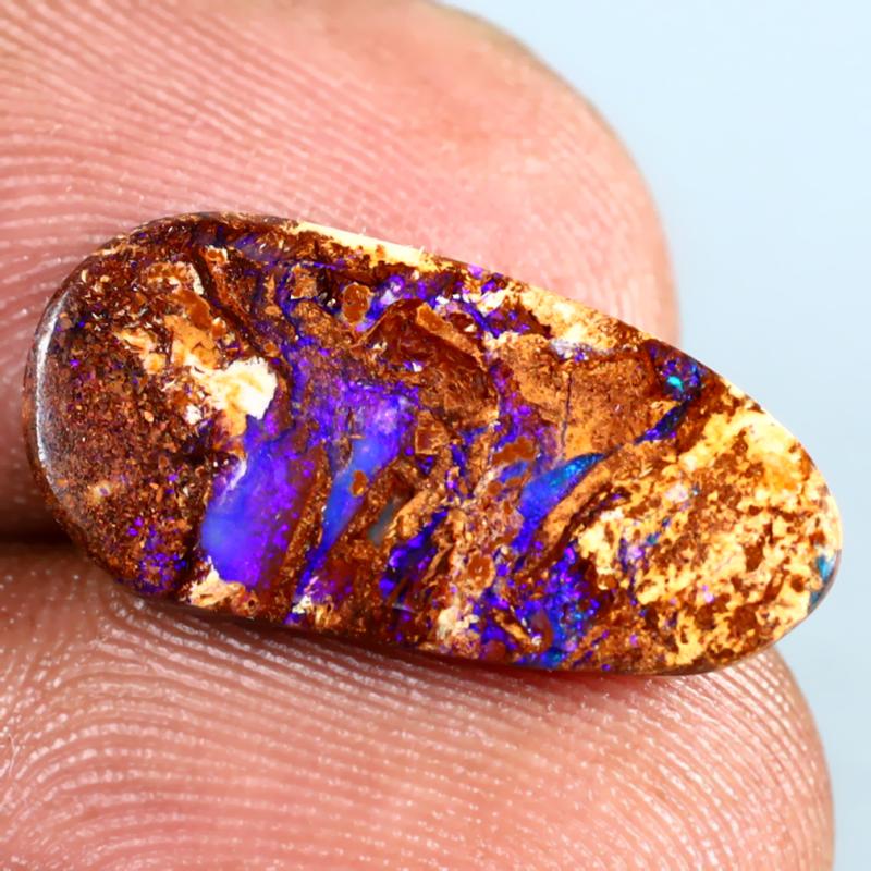 3.68 ct Wonderful Fancy Shape (19 x 9 mm) Multi Color Australian Koroit Boulder Opal Natural Loose Gemstone
