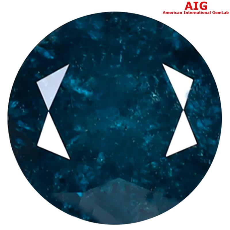 1.73 ct AIG CERTIFIED VERY GOOD ROUND SHAPE (8 X 7 MM) GENUINE GREENISH BLUE DIAMOND LOOSE STONE