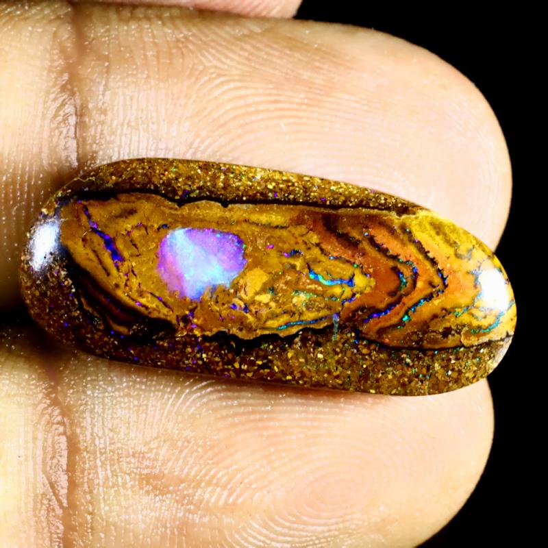 14.72 ct Fantastic Fancy Shape (26 x 11 mm) Multi Color Australian Koroit Boulder Opal Natural Loose Gemstone