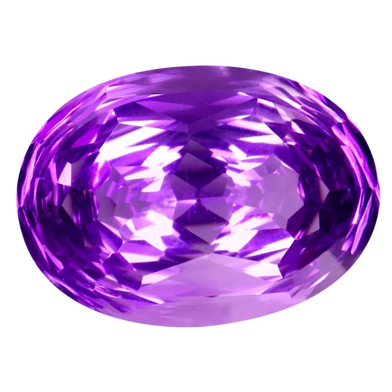 8.65 ct Topnotch Oval (16 x 12 mm) Unheated / Untreated Uruguay Purple Amethyst Loose Gemstone