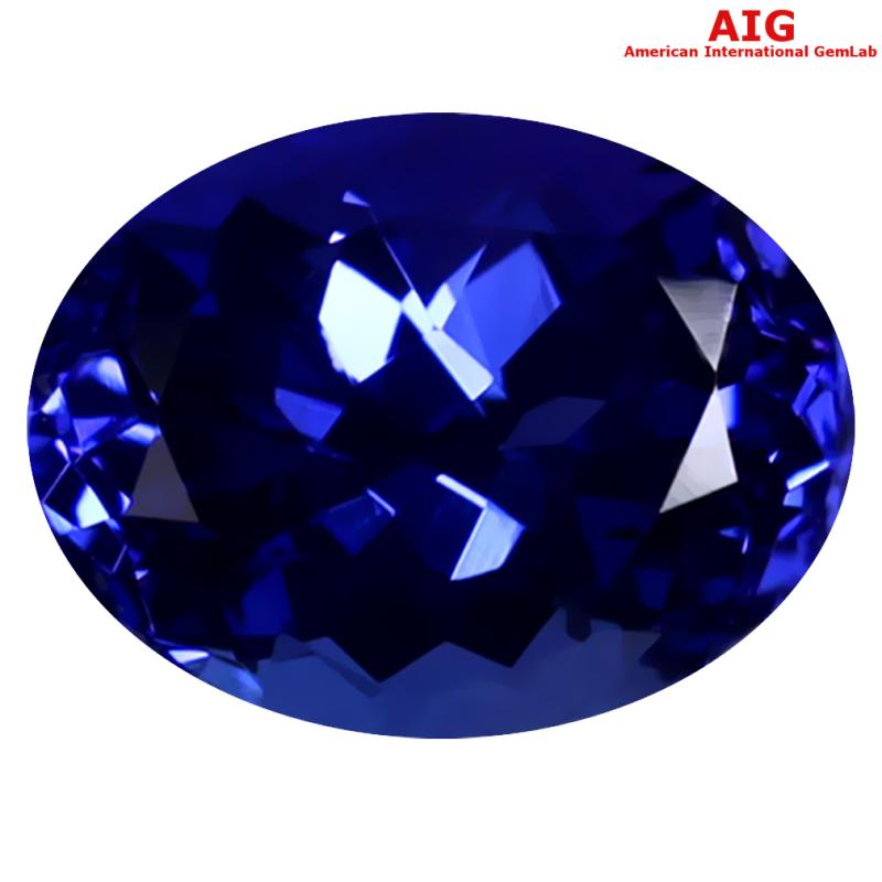 2.29 ct AIG CERTIFIED AAAA GRADE EYE-OPENING OVAL CUT (9 X 7 MM) D'BLOCK TANZANITE GEMSTONE