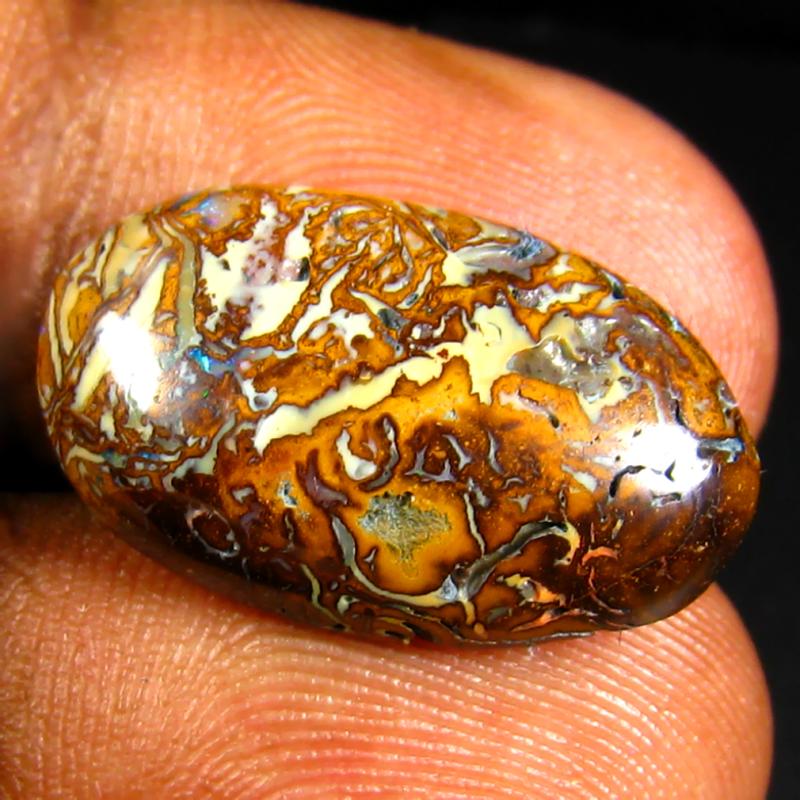 9.18 ct Topnotch Fancy Shape (20 x 12 mm) Multi Color Australian Koroit Boulder Opal Natural Loose Gemstone