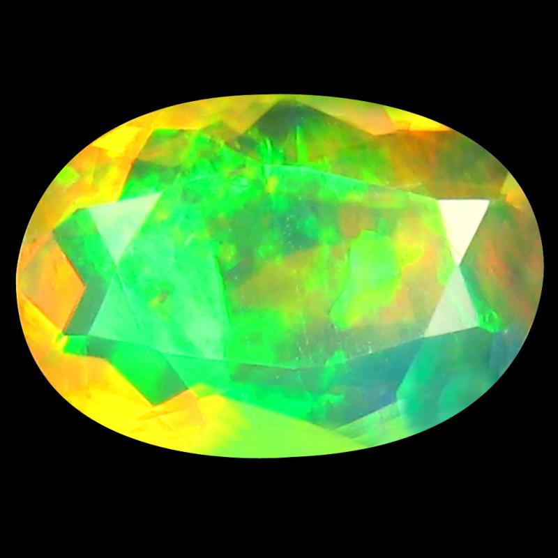 1.13 ct Topnotch Oval (10 x 7 mm) Un-Heated Ethiopia Rainbow Opal Loose Gemstone