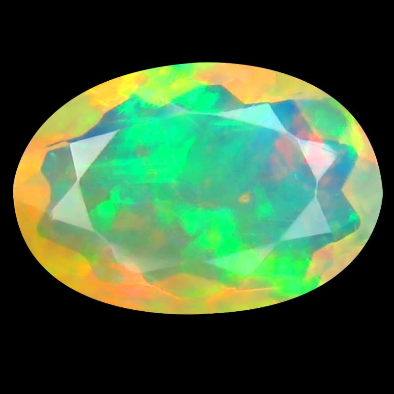 1.24 ct Unbelievable Oval (10 x 7 mm) Un-Heated Ethiopia Rainbow Opal Loose Gemstone