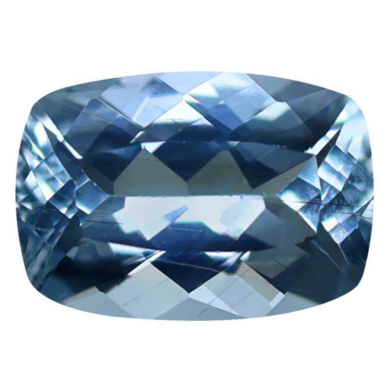 2.16 ct Great looking Cushion Cut (10 x 7 mm) Unheated / Untreated Sky Blue Aquamarine Natural Gemstone