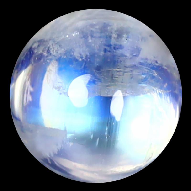 1.86 ct AAA Dazzling Round Cabochon Shape (7 x 7 mm) Rainbow Blue Moonstone Natural Gemstone