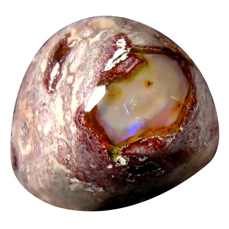 8.76 ct Exquisite Fancy Cabochon (15 x 14 mm) Un-Heated Mexico Matrix Fire Opal Loose Gemstone