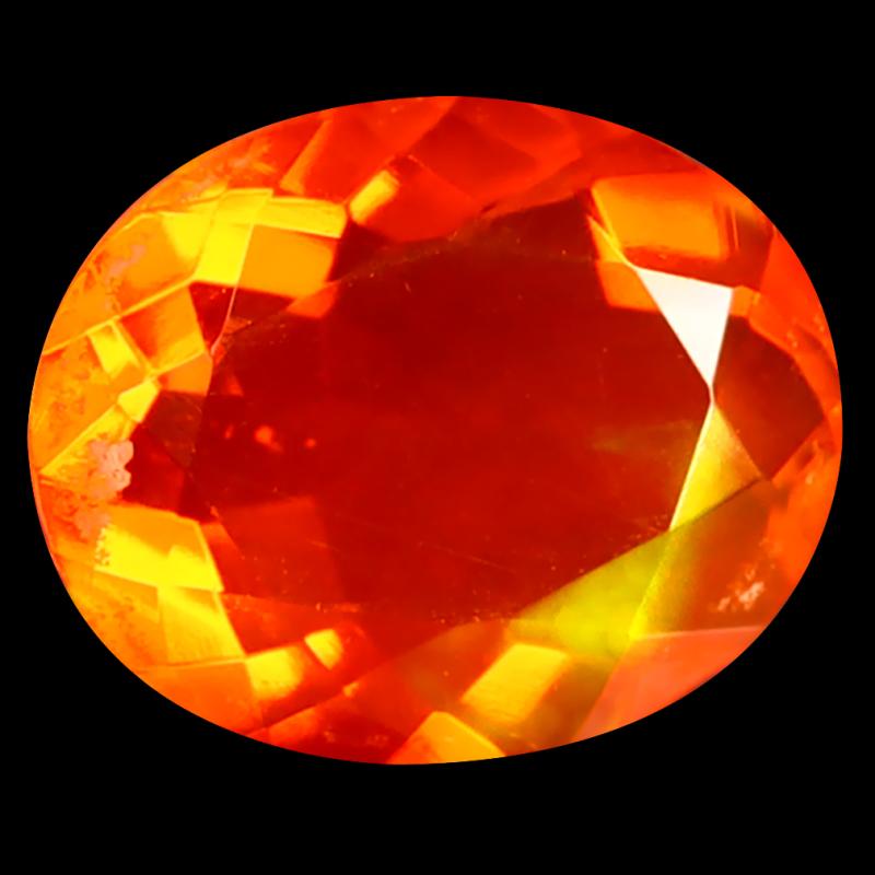 1.56 ct Eye-catching Oval Cut (10 x 8 mm) Heated Natural Orange Fire Opal Loose Gemstone