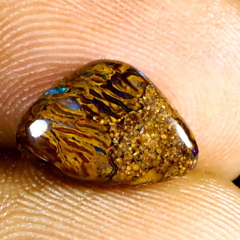 2.41 ct Beautiful Fancy Shape (11 x 8 mm) Multi Color Australian Koroit Boulder Opal Natural Loose Gemstone
