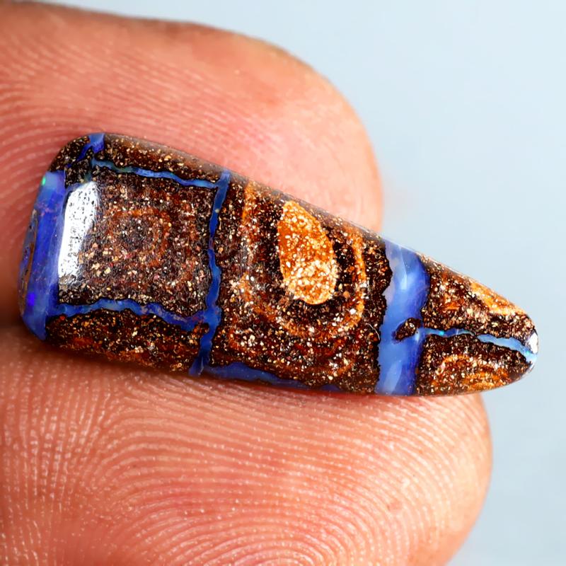 5.62 ct Supreme Fancy Shape (23 x 10 mm) Multi Color Australian Koroit Boulder Opal Natural Loose Gemstone