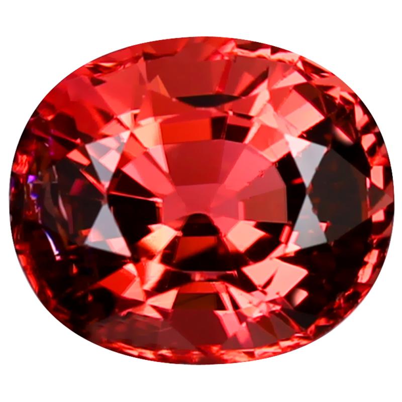 2.97 ct Beautiful Oval Cut (9 x 8 mm) Unheated / Untreated Orange Pink Tourmaline Natural Gemstone