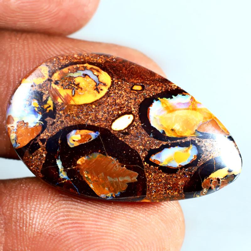 23.82 ct Beautiful Fancy Shape (31 x 18 mm) Multi Color Australian Koroit Boulder Opal Natural Loose Gemstone