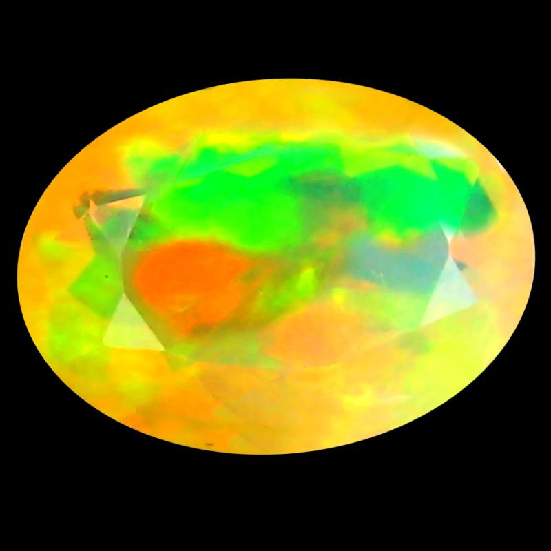 1.36 ct Wonderful Oval (9 x 7 mm) Un-Heated Ethiopia Rainbow Opal Loose Gemstone