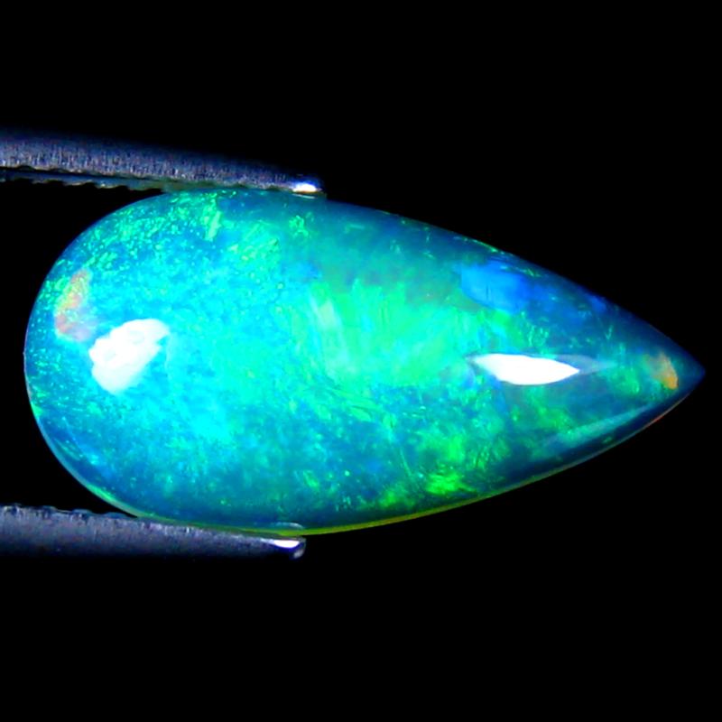 3.15 ct Unbelievable Pear Cabochon Cut (18 x 9 mm) Ethiopia Play of Colors Rainbow Opal Natural Gemstone