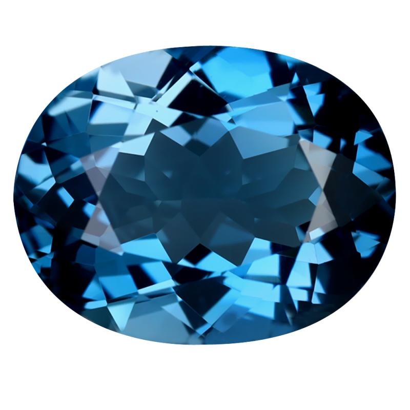 9.77 ct Awe-inspiring Oval (15 x 12 mm) Heated Brazil London Blue Topaz Loose Gemstone