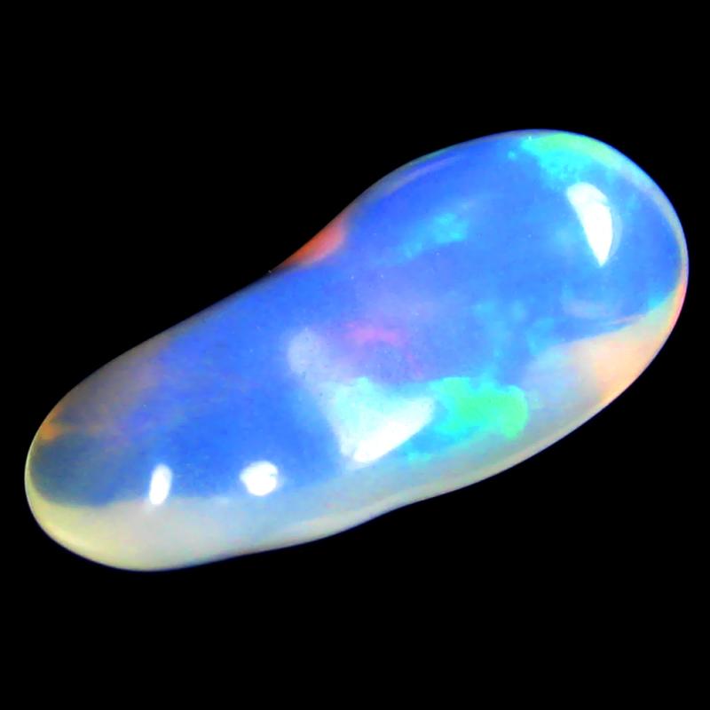 8.98 ct Gorgeous Fancy Cut (23 x 11 mm) 100% Natural (Un-Heated) Play of Colors Rainbow Opal Natural Gemstone