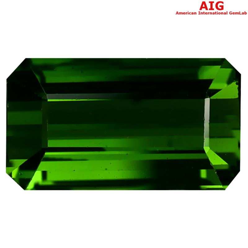 4.76 ct AIG Certified Eye-catching Octagon Shape (13 x 7 mm) Green Tourmaline Natural Gemstone