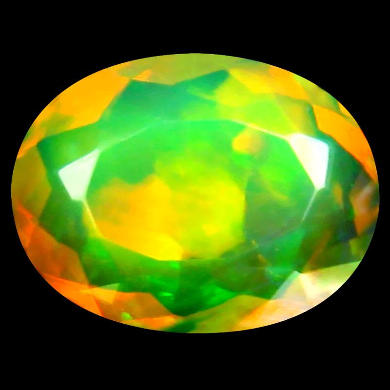 1.96 ct Eye-catching Oval (12 x 9 mm) Un-Heated Ethiopia Rainbow Opal Loose Gemstone