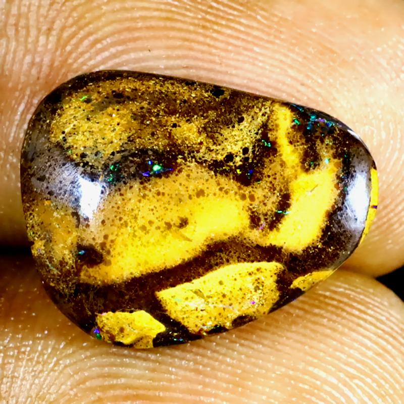 6.44 ct Pretty Fancy Shape (16 x 12 mm) Multi Color Australian Koroit Boulder Opal Natural Loose Gemstone