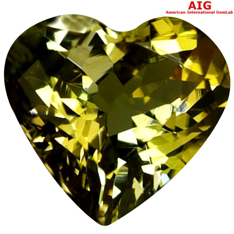 1.51 ct AIG Certified Gorgeous Heart Shape (8 x 7 mm) Greenish Yellow Tanzanite Natural Gemstone
