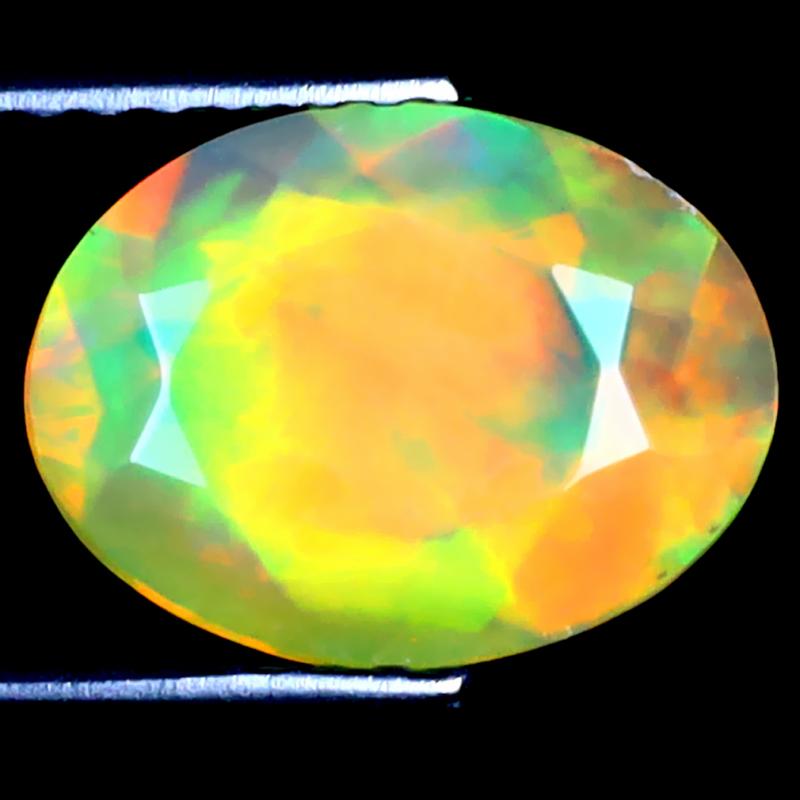 1.79 ct Magnificent fire Oval (10 x 8 mm) Ethiopian 360 Degree Flashing Rainbow Opal Natural Gemstone