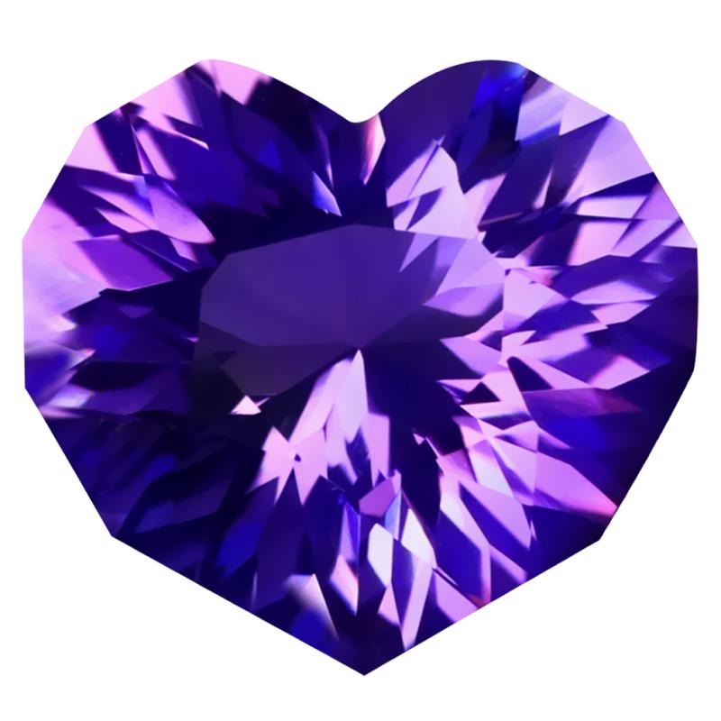 6.22 ct EXCELLENT HEART CUT (12 X 13 MM) PURPLE UNHEATED / UNTREATED PURPLE AMETHYST NATURAL GEMSTONE