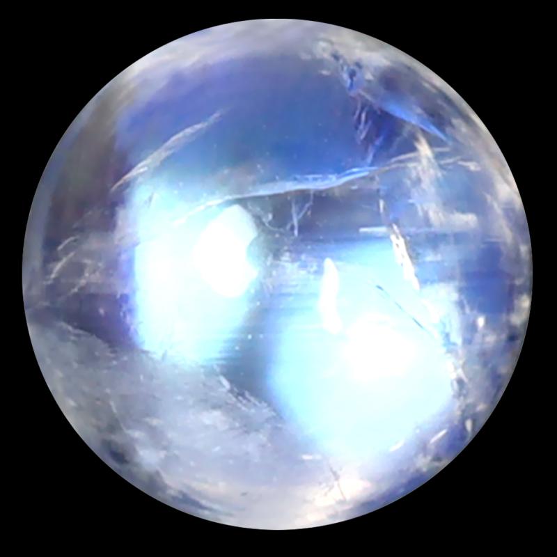 1.51 ct AAA Best Round Cabochon Shape (7 x 7 mm) Rainbow Blue Moonstone Natural Gemstone