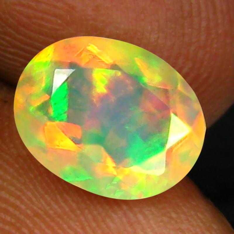 1.63 ct Superb Oval (10 x 8 mm) Un-Heated Ethiopia Rainbow Opal Loose Gemstone