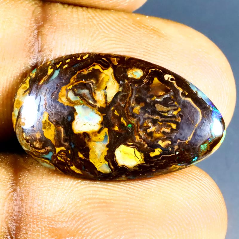 8.69 ct World class Fancy Shape (24 x 15 mm) Multi Color Australian Koroit Boulder Opal Natural Loose Gemstone