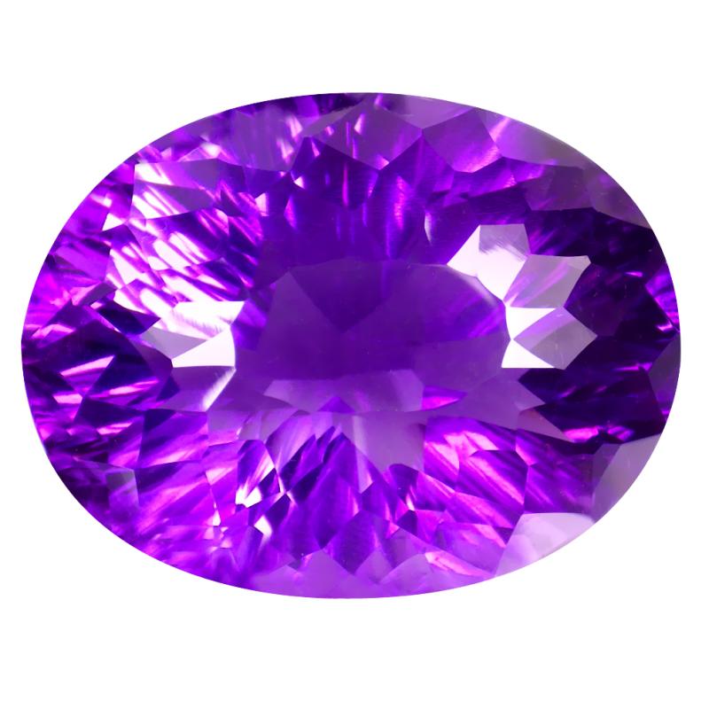 34.85 ct Stunning Oval (25 x 19 mm) Unheated / Untreated Uruguay Purple Amethyst Loose Gemstone