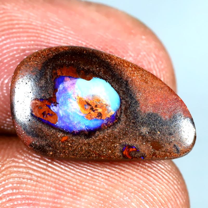 5.69 ct Premium Fancy Shape (18 x 11 mm) Multi Color Australian Koroit Boulder Opal Natural Loose Gemstone