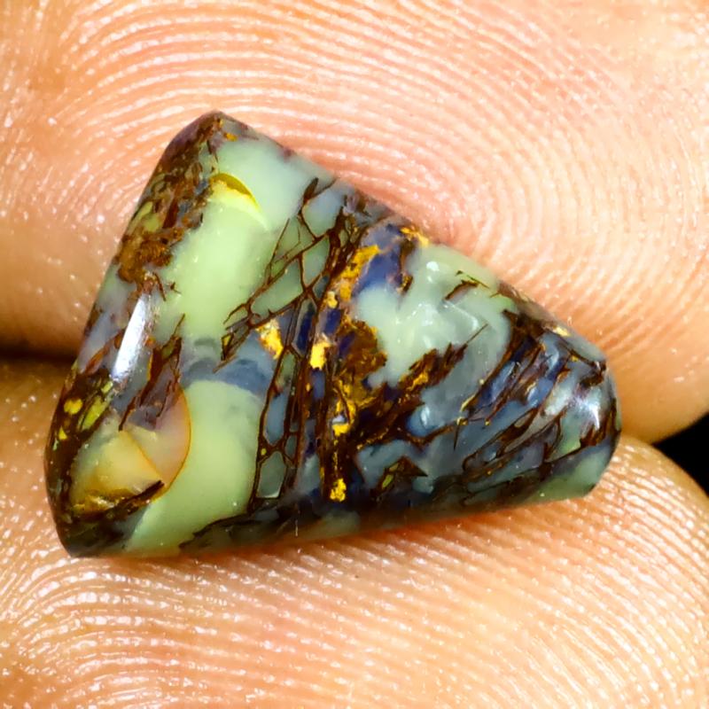 4.97 ct Splendid Fancy Shape (13 x 12 mm) Multi Color Australian Koroit Boulder Opal Natural Loose Gemstone