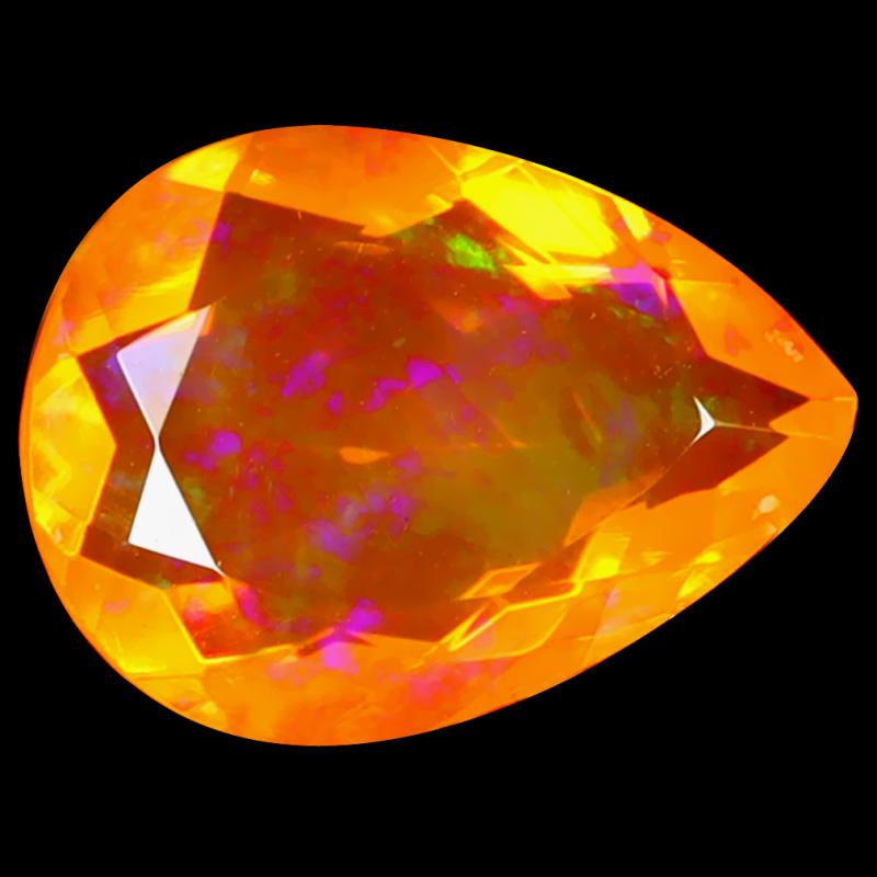 2.52 ct Mind-Boggling Pear Cut (13 x 9 mm) Heated Natural Orange Fire Opal Loose Gemstone