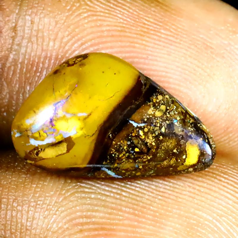 4.97 ct Resplendent Fancy Shape (16 x 10 mm) Multi Color Australian Koroit Boulder Opal Natural Loose Gemstone