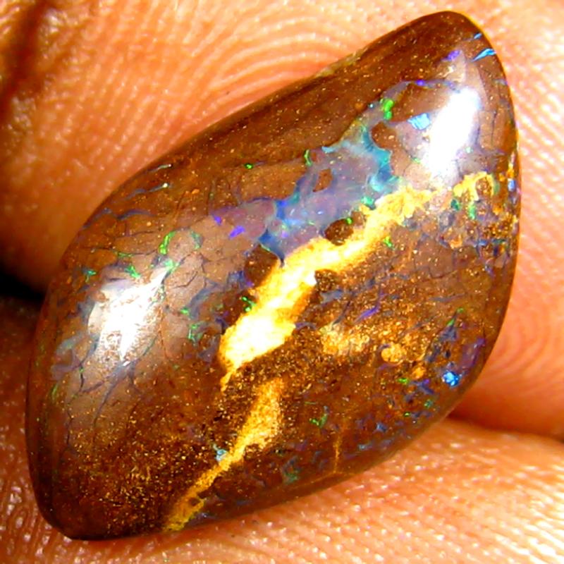 6.65 ct First-class Fancy Shape Australia Rare Metallic Boulder Opal Natural Gemstone