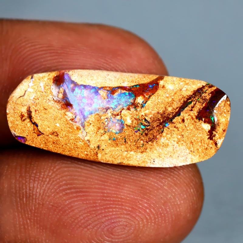 6.80 ct Significant Fancy Shape (26 x 11 mm) Multi Color Australian Koroit Boulder Opal Natural Loose Gemstone