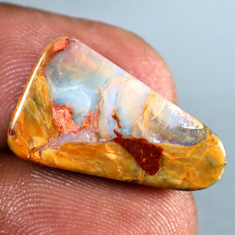 9.35 ct Fantastic Fancy Shape (21 x 13 mm) Multi Color Australian Koroit Boulder Opal Natural Loose Gemstone